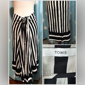 Tome striped midi skirt